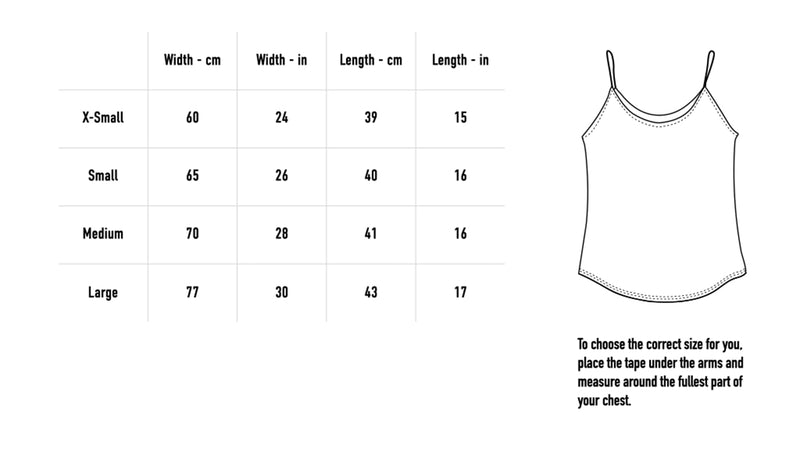 Size chart for BIYA Tank